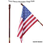 407144 Toland Home Garden Wooden Flag Pole With Mahogany 017917017359