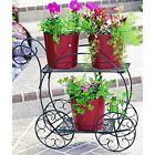 4154 Garden Carts Cart Plant Two Tiered Stand Patio Flowers Decor Outdoor Plants Metal 722348514154