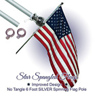 4316385536 Star Spangled Flags Flag Pole Foot Silver Brushed 696575673222