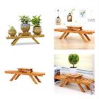 4321754699 Indoor Potted Shelf Bamboo Plant Stand On Desk For Succulents