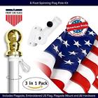 4336503340 American Flagpole Hardware Flag Kit Includes Spinning Us Wall