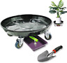 445002999939 Plant Caddy With Wheels Heavy Duty Metal Black