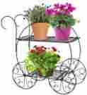 44972 Best Garden Equipment Cart Plant Two Tiered Green Stand Beautiful Flower Pots Yard Tier Pot New 769675244972