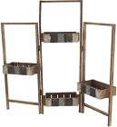 7586470 45895 Decmode Brown Rustic Folding Planter Stand Wooden Home 758647458950