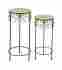 7586479 58564 Benzara Wonderful Set Of Two Metal Mosaic Plant Stand New 758647585649