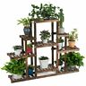 59036472 Costway Tier Wooden Plant Stand Bonsai Display Rack Storage Shelf