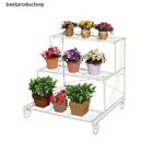 6080 Mygift White Plant Stand 3 Tier Display Decorative Metal Planter Holder Flower Pot Rack 729129196080