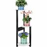 608011007591 Fanichi Tier Plant Stand Mid Century Wood Tall