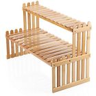 614614290100 Ogori Tabletop Natural Bamboo Plant Stand Tier Desktop