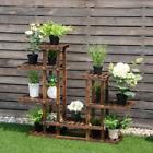 61829 Tier Wooden Plant Rack Decor Indoor Outdoor Shelf 804029961829