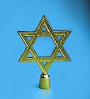 64-100-30040 Store Flag Golden Plated Star Of David Indoor Pole Ornament