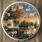 646749518316 Wild Wings Evening Solitude Camping Round Thermometer By