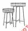 65340-2 Imax Pitzer Round Wire Iron Plant Stands Set Of 2 Outdoor Planters