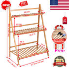 657419553414 Unbranded Folding Bamboo Plant Stand Shelf Flower Holder