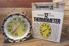 6602 Springfield Vintage Nib Outdoor Round Plastic Thermometer Yellow Large