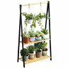 674551278333 Copree Bamboo Hanging Plant Stand Planter Shelves Flower