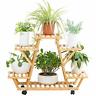 674551284129 Copree Bamboo Rolling Tier Plant Stand Rack Multiple