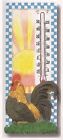6829 Spoontiques Sunrise Rooster Resin Thermometer