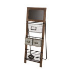 6952658869819 Glitzhome Farmhouse Industrial Pocket Magazine Rack New