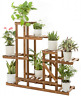 695639458201 Funngo Wood Plant Stand Indoor Outdoor Wooden Multiple