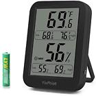 698253561418 Yiephiot Digital Hygrometer Indoor Outdoor Black Thermometer Humidity