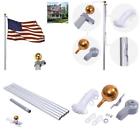 705353712845 Tangkula Aluminum Sectional Flagpole Kit Outdoor Halyard Pole