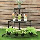 7437038363341 Tier Floral Corner Plant Stand Metal Flower Pot