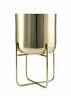 748636303101 Serene Spaces Living Short Gold Planter With Detachable