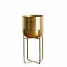 748636303125 Serene Spaces Living Tall Gold Planter With Detachable