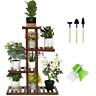 751031210042 Shallwe Bamboo Tier Potted Plant Stand Indoor Outdoor