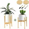 754003357707 Panta Pack Bamboo Plant Stand Mid Century Planter