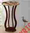 754666 Wildon Home Ferron Pedestal Plant Stand Garden Decor Marble Wood Patio Furniture Indoor