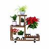 755291994056 Foldify Wood Plant Stand With Wheels