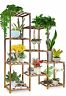 762844138454 Wefinder Plant Stand Tier Potted Mid Century Wood