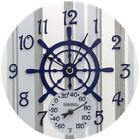 77784028971 Springfield Poly Resin Clock With Thermometer Captain Wheel
