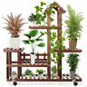 780887373779 Penydoll Wood Plant Stand Indoor Outdoor Multiple Shelf