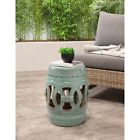 7846 Abbyson Indoor Outdoor Ceramic Garden Stool Home Yard 0708630492768