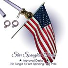 784672959872 Star Spangled Flags Flag Pole Foot Silver Brushed