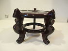8 Vasestand Solid 5 Wood Bowl Display Pot Fish Base " Jar Chinese Burgundy Footed