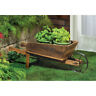 803153037899 Zingz And Thingz Wooden Wheelbarrow Country Cart Planter