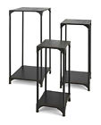 80406-3 Imax Jasper Wood And Metal Display Pedestals Set 784185804065