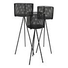 80847 Three Hands Black Metal Plant Stand Stands Garden Cor Yard