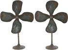 7586477 84211 Decmode Propeller Four Bladed Iron Sculptures Black Circular 758647842117