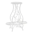 849179038205 Summerfield Terrace White Scrollwork Hourglass Shaped Plant Stand