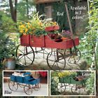 89696 Collections Etc Wood Wagon Flower Planter Garden Outdoor Patio Decor