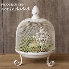 8t1163 Unbranded Dome Cage Fleur De Lis Design White Metal Chippy