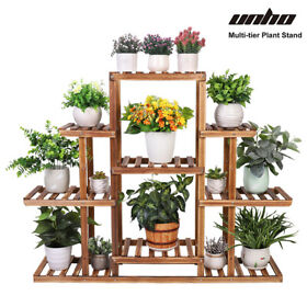 Uhfb2gl0me 9 Tier Wood Plant Shelf Garden Flower Pots Holder Bookshelf Strongest Version