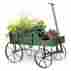 90601 Wagon Garden Planter Country Green Wooden Outdoor Flower Lawn Yard Patio Decor 647444790601