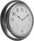 681120 913735 Backyard Expressions Galvanized Metal Clock Sleek Classic Durable 681129137350