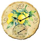 92676 Springfield Lemons Outdoor Clock And Thermometer Polyresin 077784030837